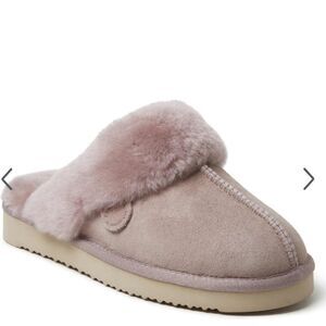 Fireside Dearfoams‎ Sydney Shearling Fur Indoor/Outdoor Scuff Slipper NWT in pkg